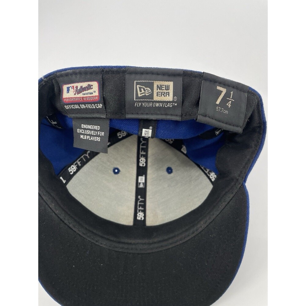 Chicago Cubs New Era 59Fifty Fitted Size 7 1/4 MLB Blue Cap Plain Logo - Picture 7 of 7